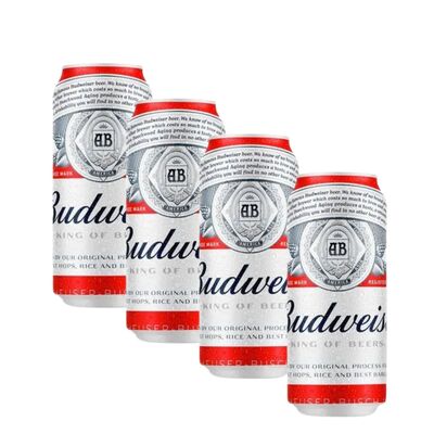 Quatro cervejas Budwiser
