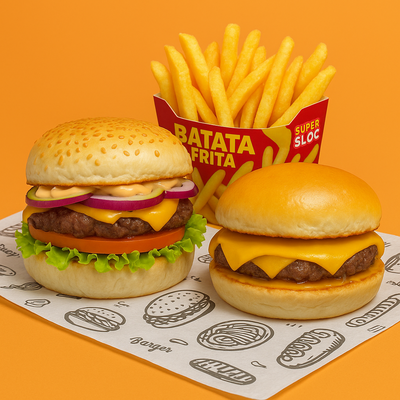 Combo 2 Burguers + Fritas + Guaraná 1,5l