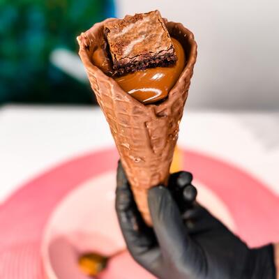 Cascone Brigadeiro com brownie 
