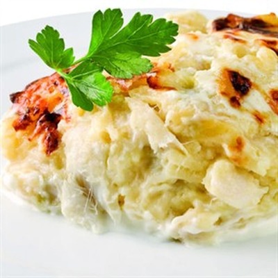 Bacalhau as natas (serve 2 pessoas)
