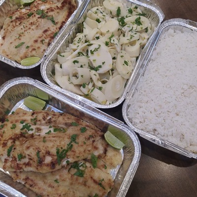 Filé de peixe com palmito