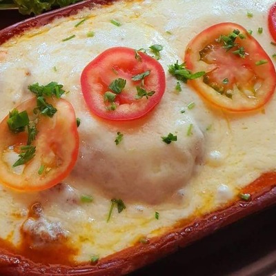 Filé mignom parmegiana 4 queijos