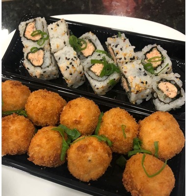 Combo 10 balls de salmão  grelhado + 10 huramaki Salmão Grelhado !