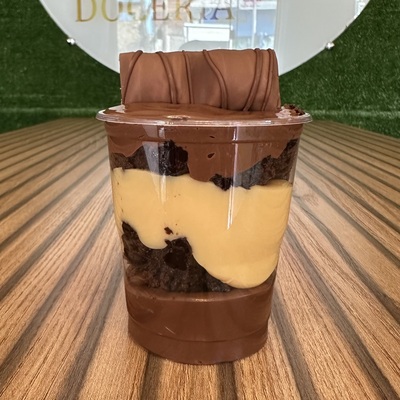 Copo kinder brownie com nutella 200ml