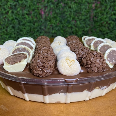 Travessa grande bombom ouro branco