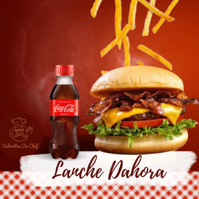 Lanche dahora + Fritas Pequena + Bebida 200ml.