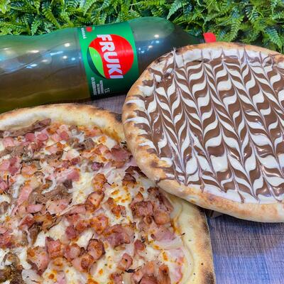 1 Pizza Hiper (45cm) + 1 Broto Doce + 1 Guaraná 1,5l
